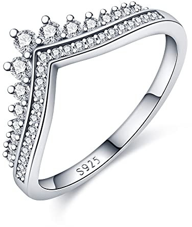 KUNSIR 925 Sterling Silber Ringe für Damen Liebesknoten Ringe Finger Federringe Schmuck Geschenke gekreuzte Ringe für Frauen mit Zirkonia Größe R1
