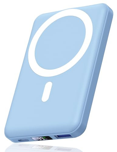 AOGUERBE Power Bank 10000mAh, Caricabatterie Portatile, Wireless Magnetico PowerBank PD 22.5 W Ricarica Rapida con Display LED USB-C Pacco Batteria Compatibile per iPhone 16/15/14/13/12 Serie
