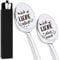 Set of 2 Stainless Steel Coffee Spoons, Long Latte Macchiato Teaspoons, Gifts for Couples, Him and Her, Personalised Spoon with Engraving I Love You Also, Valentine's Day,