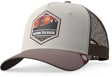 The Indian Face Unisex Born to Ride Baseball Kappe, Marron, One Size