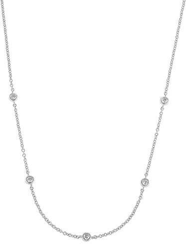s.Oliver Halskette 925 Sterling Silber Damen Halsschmuck, mit Zirkonia synth., 42+3 cm, Silber, Kommt in Schmuck Geschenk Box, 2034397