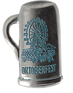 Breiter Bierkrug Abzeichen Oktoberfestbierkrug Hutanstecker Pin Silberfarben
