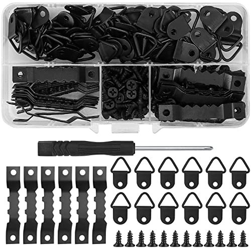251 Stk Bildaufhänger Set, Bilderhaken Aufhänger Set für Bilderrahmen, Bilder Aufhängen Set mit Schrauben, für Holzrahmen Uhren Bilderrahmen Kunstwerke Wand Hängen