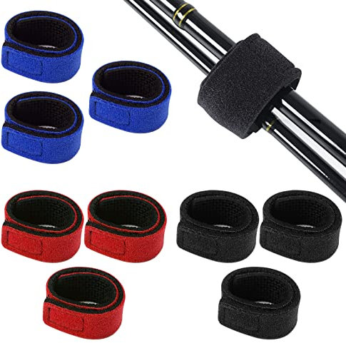 12 Stück Rutenbänder Angelrute Gürtel Elastisches Klettband Gurt Angelruten Gurte Angelzubehör Ruten Bänder Klettbänder für Bündeln Angelruten Badmintonschläger Golfschläger Fishing Accessories