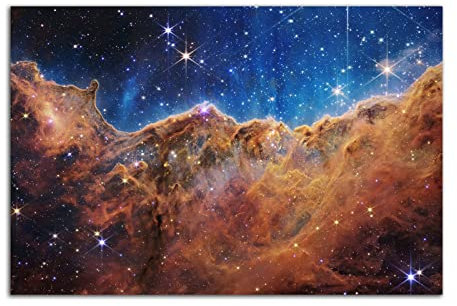 HOPNRU James Webb Weltraum-Teleskop Cosmic Cliff Carina Nebel Poster Wandkunstbild Kunstdruck Leinwandbild für Astronomie Enthusiasten Raumwanddekoration (60 x 90 cm), ohne Rahmen