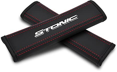 YUNKOU 2 Stück Leder Auto Gurtpolster für Kia Stonic Sicherheitsgurt Schulterpolster Innere ZubehöR