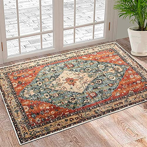 Heavyoff Zerbino Ingresso Esterno, Tappeto Ingresso Interno Lavabile Tappetino Entrata Asciugapassi Antiscivolo per Casa e Ufficio Rosso, 60x90cm