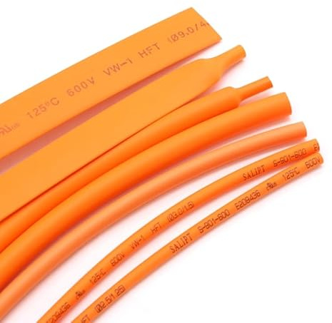 1M Orange Durchmesser 1 2 3 4 5 6 7 8 9 10 12 14 16 20 25 30 40 50 mm Schrumpfschlauch 2:1 Polyolefin-Thermokabelhülse isoliert (Color : Orange, Size : 10mm x 1 Meter)