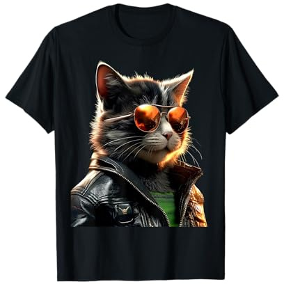 Katze Mit Sonnenbrille Cat Katzenmama Miau Ich Liebe Katzen T-Shirt