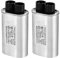 PATIKIL Micro-ondes Condensateur, 2 Pcs 1.1uF AC 2100V Haute Tension Condensateur 7mm Broche Distance pour Universel Micro-ondes Four, Argent Ton