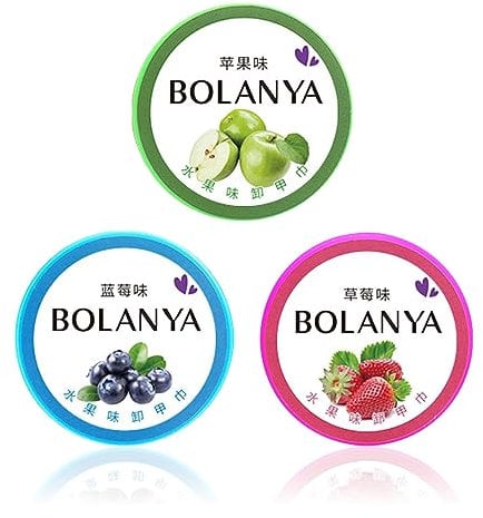 DMQ Nail Polish Remover Pads, 60Pcs Nail Varnish Remover Pads, Nail Polish Remover Wipes, Lint Free Nail Polish Wipes Easy to Carry Instant Removal Nail Wipes(Apple & Strawberry & Blueberry)