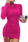 Rongseng Vestito Donna Elegante Maniche Lunghe Sexy Mini Abito Elasticizzato Aderente Abiti Casual Bodycon Dress Solid Vestiti de Discoteca Sera Cocktail Party Tubino Autunno Inverno
