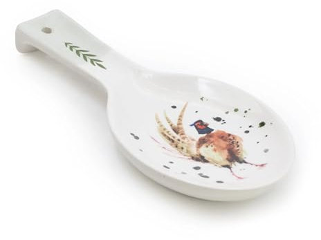 Home Deco London Rustic Country Kitchen Range Rustic Farmhouse Countertop Decor, Country Kitchen, Fox, Geese, Highland Cow & Pheasant (Pheasant Spoon Rest)