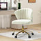 HULALA HOME Bürostuhl, Computerstuhl, Schminktischstuhl, moderner Schreibtischstuhl mit drehbaren Rädern, drehbar, höhenverstellbar, geeignet für Wohnzimmer, Schlafzimmer, Weiß