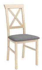 BLACK RED WHITE® Esszimmerstuhl Küchenstuhl Alla 3| in Retro Stil | Holzstuhl aus massivem Buchenholz für Wohnzimmer Esszimmer Küchenstuhl | Beige+Eiche Sonoma Dekor