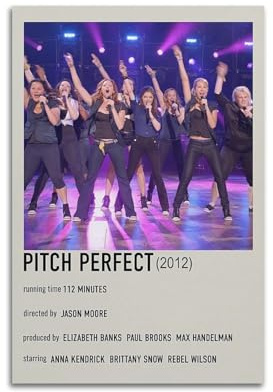 Pitch Perfect Filmposter auf Leinwand, Raumdekoration, Poster für Schlafzimmer, Wohnzimmer, Wände, 30 x 45 cm, ungerahmt