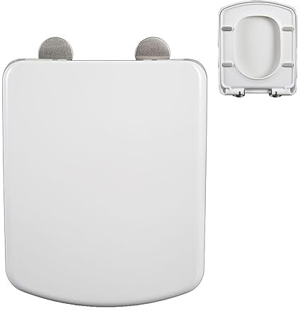 TISTIK Toilettendeckel Eckig WC Sitz Mit Absenkautomatik Klobrille Quick-Release-Funktion Und Softclose, Klodeckel Aus UF Toilettensitz WC Sitz, Quadrat
