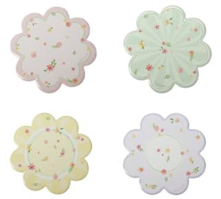 Set 4 Sottopentola Sottobicchiere Cucina Polline Brandani 51163 11,5cm Multicolore Pastello Ceramica Decorazione