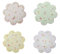 Set 4 Sottopentola Sottobicchiere Cucina Polline Brandani 51163 11,5cm Multicolore Pastello Ceramica Decorazione