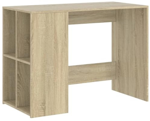 vidaXL Schreibtisch, Computertisch mit Stauraum, PC Tisch Laptoptisch für Arbeitszimmer Büro, Arbeitstisch Büromöbel, Sonoma-Eiche Holzwerkstoff