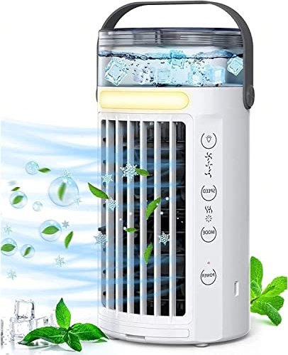 Climatiseur portable 4 en 1 avec glaçons, utilisez uniquement un refroidisseur d'air propre pour chambre, bureau, cuisine, voiture, maison