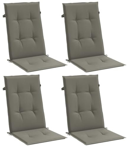 vidaXL Hochlehner-Auflagen 4 STK. Melange Dunkelgrau 120x50x4 cm Stoff