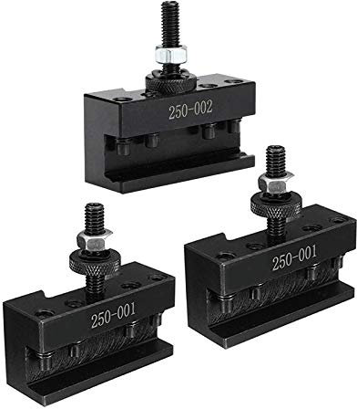 Wanjorlay 3 Pcs Quick Tool Change Holder Turning Facing Lathe Parting Blade, 2 Pcs 250-001 & 1 Pcs 250-002