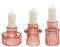 3er Windlicht Glas Set,2-in-1 Violett-rosa Teelichthalter Kerzenständer,Kerzenhalter Stabkerze Votivkerzenhalter für Deko Wohnzimmer,Teelicht Weihnachten Tischdeko,Hochzeitsessen,Partylite