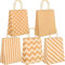 Gucass 30 Stück Braun Papiertüten mit Henkel, Geschenktüten Klein 15 x 8 x 21cm, Kraftpapier Tüten für Mitgebsel, Geschenktaschen Kindergeburtstag, Partys, Hochzeit, Weihnachten Geschenk