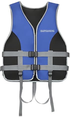 Rettungsweste Schwimmweste für Erwachsene Kinder 20-120 kg Atmungsaktiv Neopren Auftriebsweste 50N Unisex Verstellbare Schwimmhilfe Schwimmjacke für Wassersport Sup Kajak Angeln Segeln Wasserski