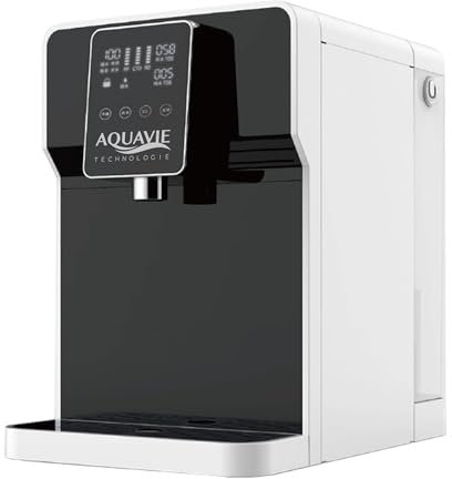 Aquavie Technology - OsmoTOUCH - Fuente de agua purificada por ósmosis inversa y esterilización - Dispensador instantáneo de agua templada y caliente - Depósito de 4,5 L