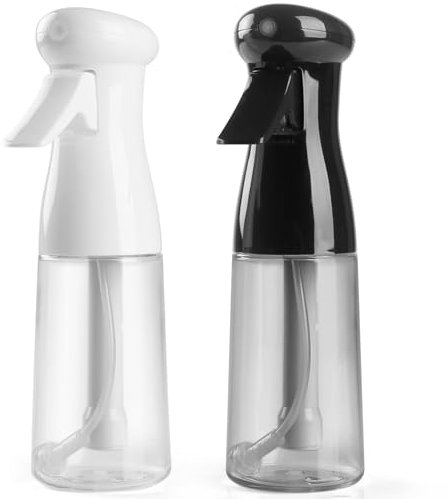 Spray Bottle For Hair, Continuous Mister Empty Spray Bottles, Ultra Fine Mist Water Sprayer for Hairstyling, Cleaning, Plants, Pets, Barbers, Salons, Essential Oil Scents - 2 Pack Transparent