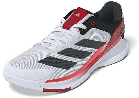 adidas Men's Crazyquick Boost Padel Sneaker, White/Black/Lucid Red, 7.5 UK