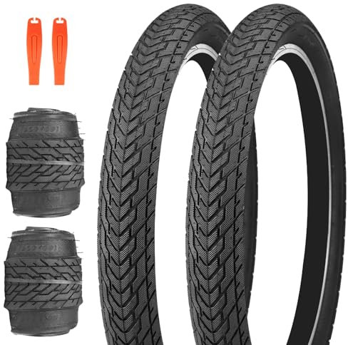 ZUKKA Set Paar Fahrradreifen 20x 2,35 Zoll Faltbar Reifen 30 TPI Fahrrad Mantel 60-406 Ersatz für Mountainbike BMX Freestyle Kids Bike Cruiser Bike Faltrad,Schwarz