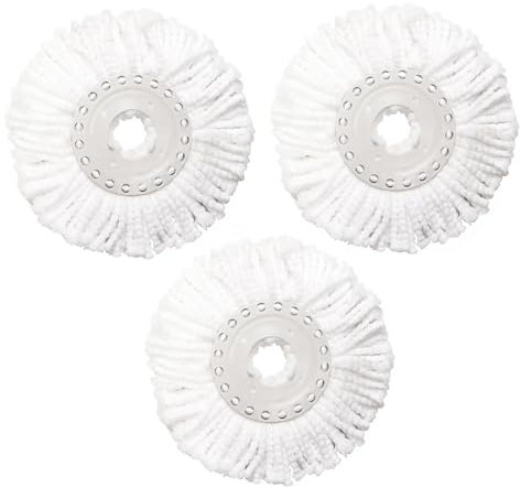 JUPPLIES Pack 3 Recambios Fregona Giratoria 360º con Cabezal de Microfibra - Mango Telescópico para Limpieza del Hogar - Recambios Fregona Escurrefacil (3 Recambios)