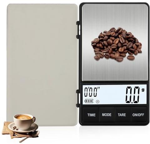 WIYETY Espresso-Kaffeewaage mit Timer: Espresso Waage 1000g/0,1g Digitale küchenwaage, Hochpräzise Milligramm Waage, Barista Kaffee Waage zum Kochen, Backen, Feinwaage (inkl. Batterien)