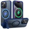 TAURI for iPhone 15 Pro Max Case with Stand, [Compatible with MagSafe] Military-Grade Protection, [Translucent Matte] Shockproof Magnetic Case for iPhone 15 Pro Max 6.7, Blue