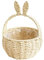 Cesta Mimbre Pequeña para Huevos de Pascua, Easter Basket Y Orejas de Conejo Y Asa, Cestas Niño de Flores de Boda, Artesanal Canasta Tejida de Paja, Decoración de Estilo Rústico