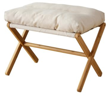 CHZIMADE Folding Footrest Stool Ottoman Footstool Step Changing Stool | Easy to store, Removable soft cushion, Compact footstool for small space, space saving ottoman
