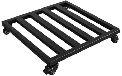 Support de plante en métal avec roulettes 50 x 50 cm - Plateau roulant pour pots de fleurs et aquariums - Base de support amovible - Design élégant noir