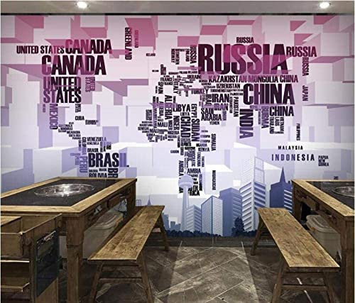 IHFMPFKJ Wallpaper World Map Teenagers Repeats Peel & Stick Wallpaper Removable Self-Adhesive Large Wallpaper Roll 3D Wall Mural Sticker Home Decor for Living Room Bedroom Wall Art Wall Photo 400(W)