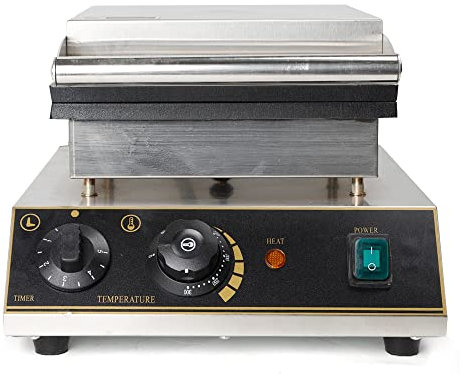 Waffeleisen 1750 W, Doppelwaffeleisen für Belgische Waffeln Timer Edelstahl Gastro Waffel Maker Herzform