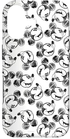 Hülle für iPhone 17 Disney Mickey Mouse Schwarz-Weiß-Skizzendruck