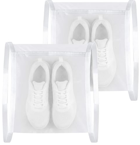 Lot de 2 filets à linge avec fermeture éclair, sac de séchage pour chaussures avec appareil dentaire, 40 x 40 cm, sac de lavage et de séchage pour baskets, convient pour laver les baskets et sécher