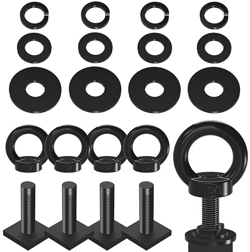 NACETURE Bulloni a T M8 da 30 mm, ancoraggio in acciaio inox 304 T con anello, accessori resistenti per portapacchi di carico, letto di camion, scale