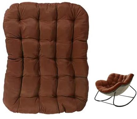 Hiseng Schaukelsessel Kissen, Bequemer Schaukelstuhl Auflage Indoor Outdoor, Papasansessel Kissen Rattan, Lounge Chair Auflage, für Ei-Schaukelstuhl Schwingsessel (Kaffee,120x100x10cm)