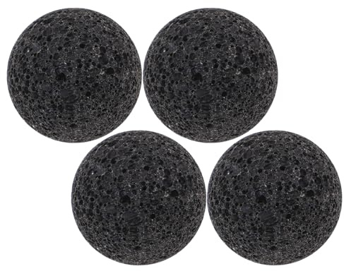 Supvox 4 Stück Sauna Lavasteine Rund 4cm aus Natürlichem Vulkanstein für Dampfbäder Aromatherapie Diffusorsteine Geeignet für Nass und Trockensauna Saunazubehör für Heim Wellness