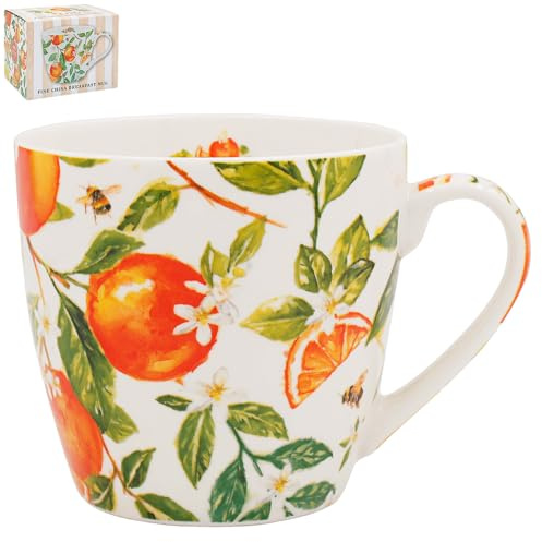 The Leonardo Collection Jennifer Rose Oranges & Lemons Breakfast Mug 480ml | Coffee, Tea & Hot Drinks, Fine China, Daily Use, Practical Gift, Stacking Mugs, Kitchen Use, Perfect for Everyday, Reusable