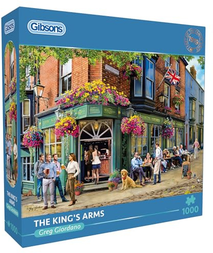 Gibsons The King’s Arms 1000 Piece Jigsaw Puzzle for Adults – British Pub Jigsaw by Greg Giordano Sustainable Puzzle Made in the UK/EU for Puzzle Fans