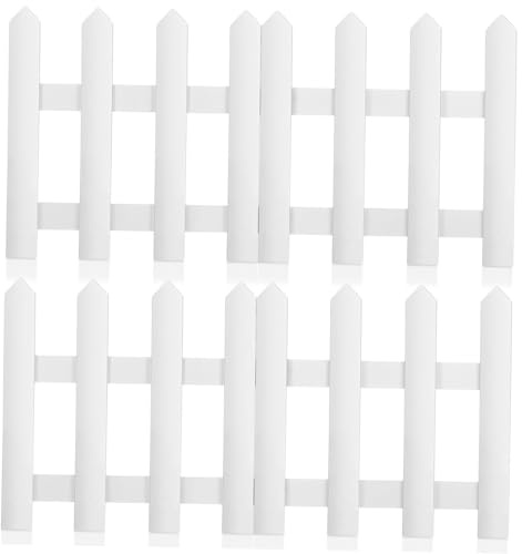 HOMSFOU Steccato Materiale Ecologico Solido in Legno Bianco 1.2m Stile Semplice ed Elegante per Giardino e Albero di Natale per Decorazioni Natalizie